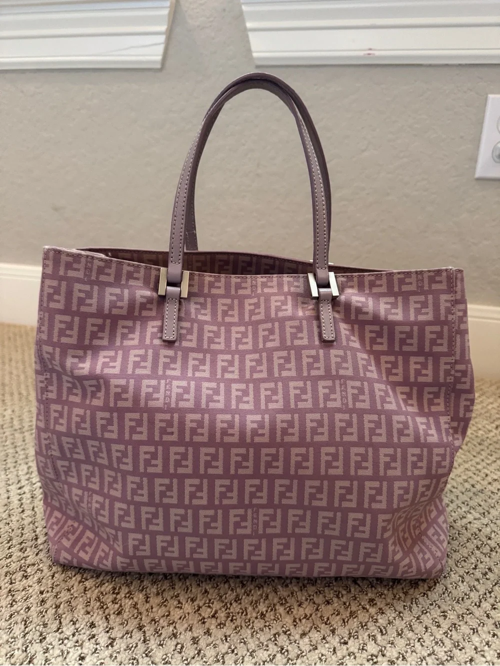 Fendi Lavender FF Logo Tote